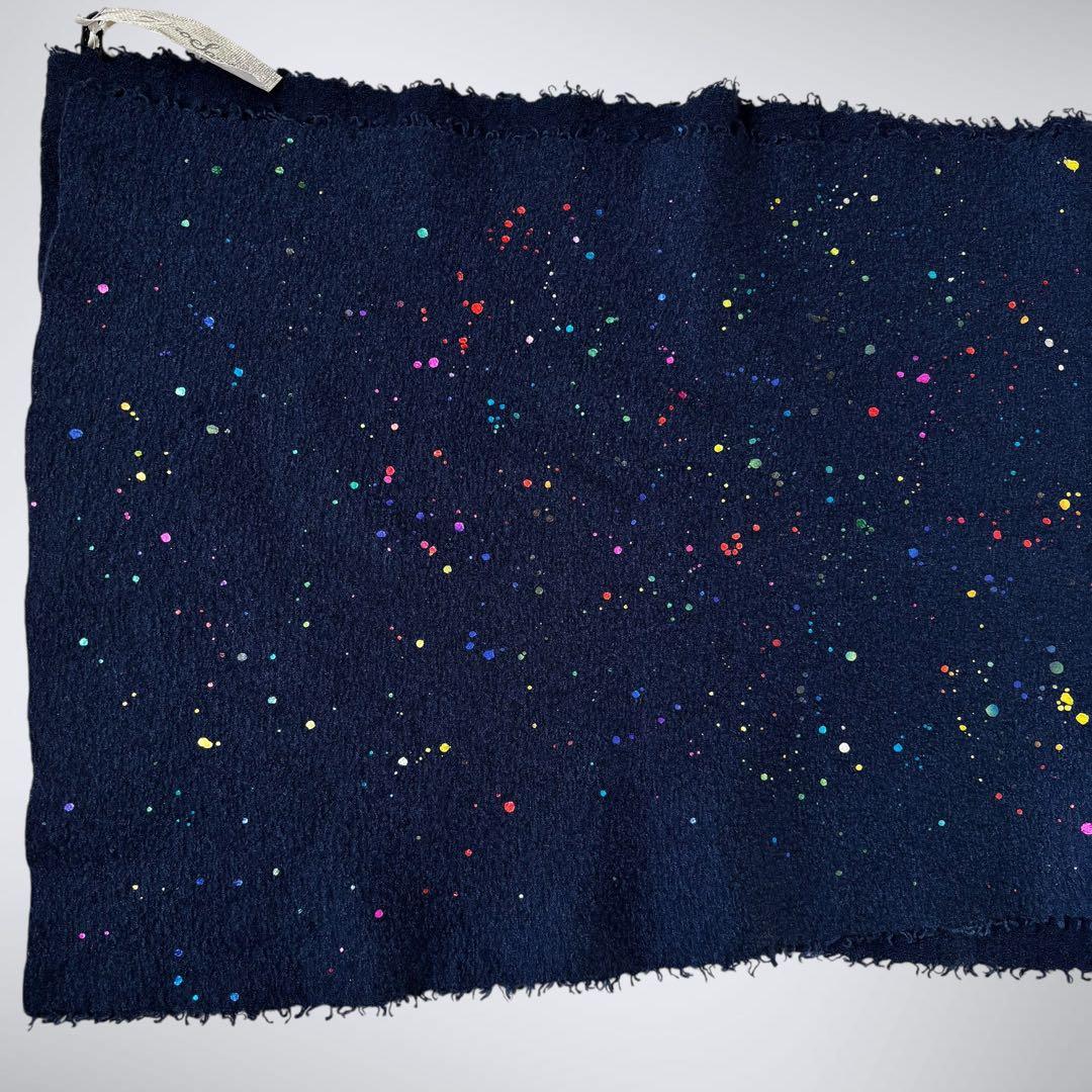【最高峰カシミヤシルク】ファリエロサルティ 星屑箔プリント ストール ネイビー