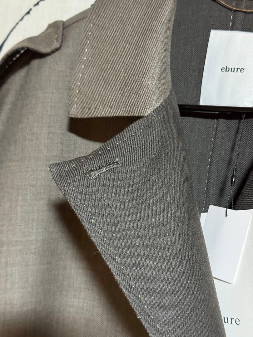 ebure エブール 未使用 ライトウールリバーコート　ブラウン