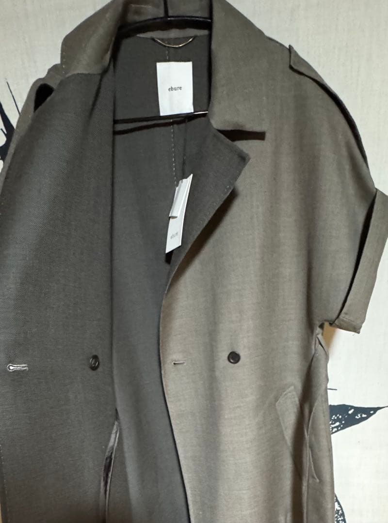 ebure エブール 未使用 ライトウールリバーコート　ブラウン