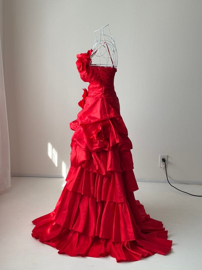 カラードレス ウェディング 撮影用衣装など 赤 レッド