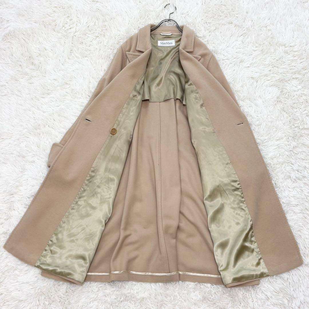 マックスマーラ カシミヤ 白タグ アンゴラ ダブルチェスターコート 44