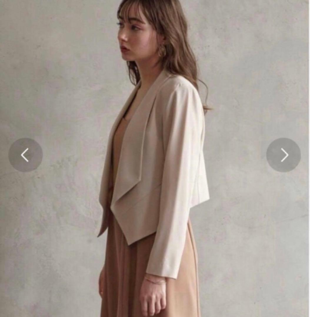 【美品】エメ　ショールカラージャケット　フォーマル　セレモニー　ベージュM