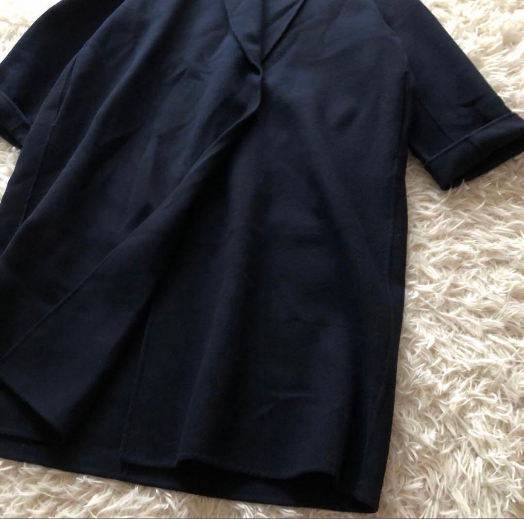 AVA ADORE 【F】ショールカラーダブルフェイス コート 定価13万　紺