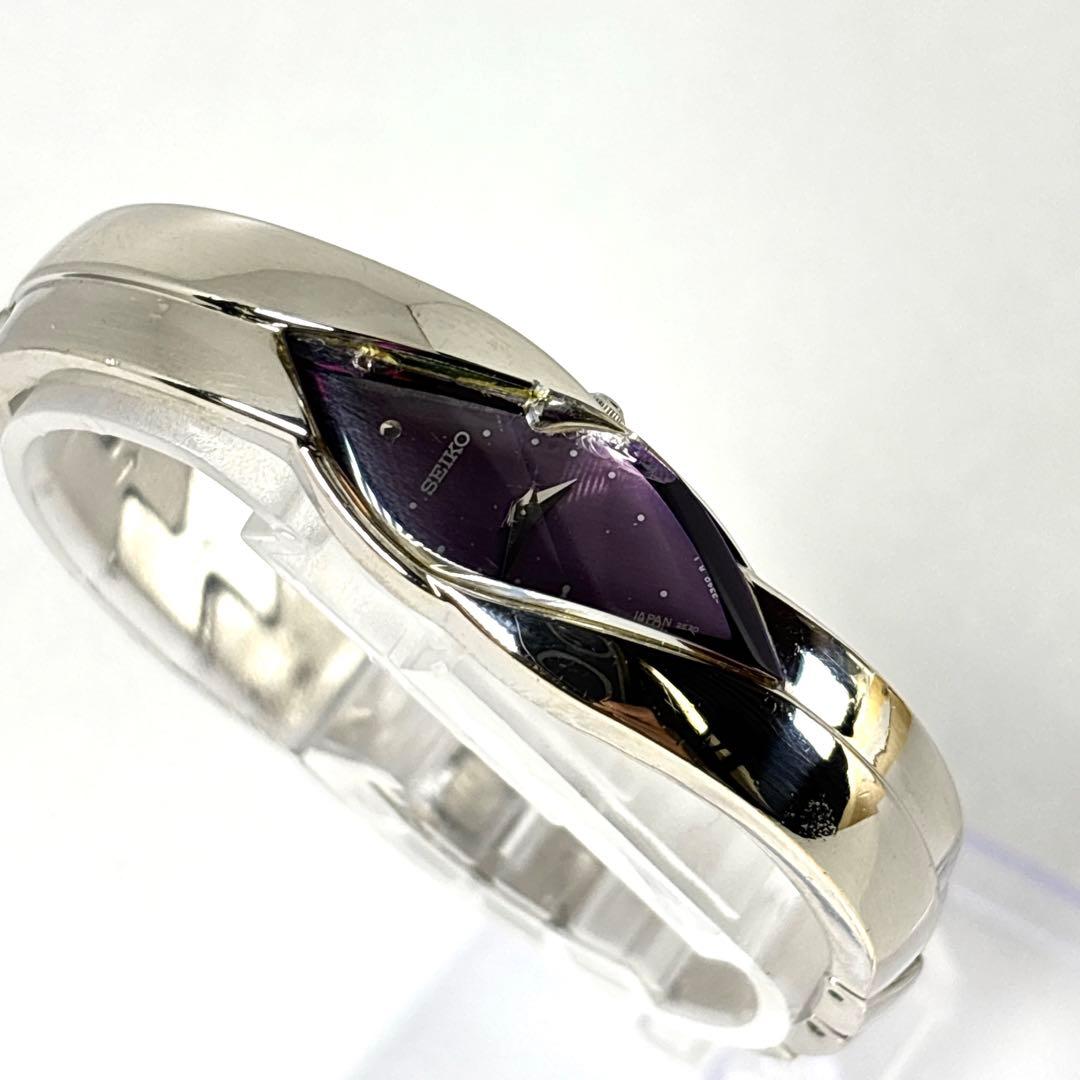 【新品電池 稼働】SEIKO ブレスウォッチ パープル レディース 腕時計.