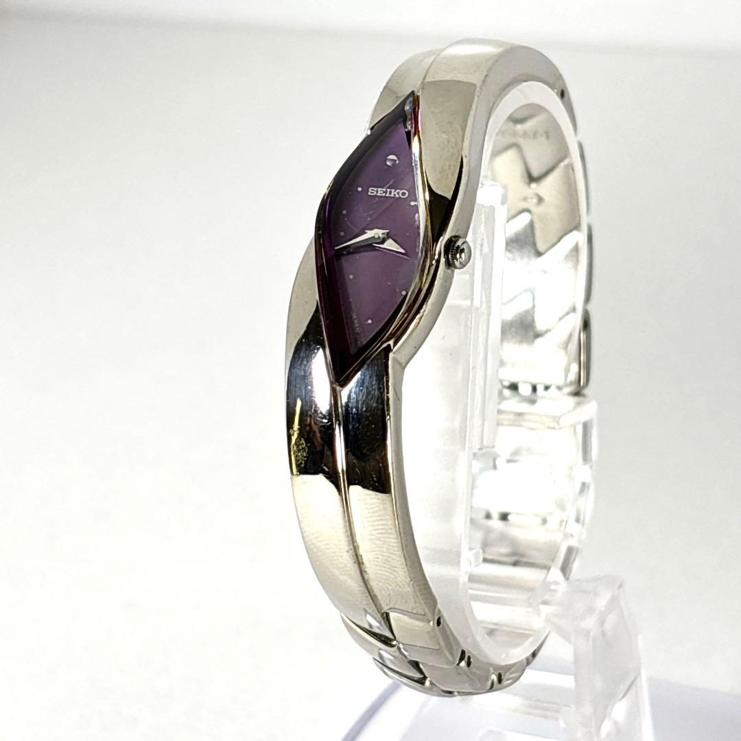 【新品電池 稼働】SEIKO ブレスウォッチ パープル レディース 腕時計.