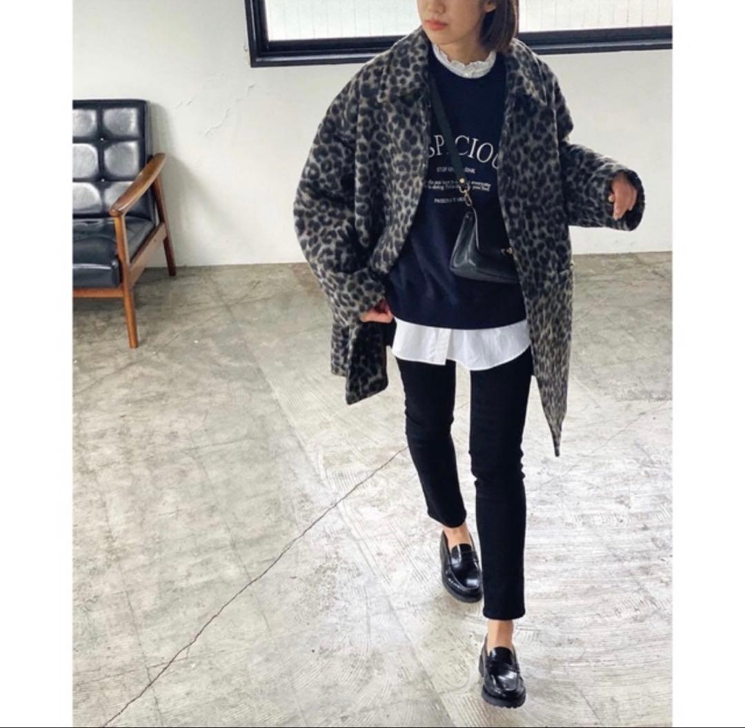 限定価格 スピックアンドスパン ♡ レオパードシャギーバル カラーコート