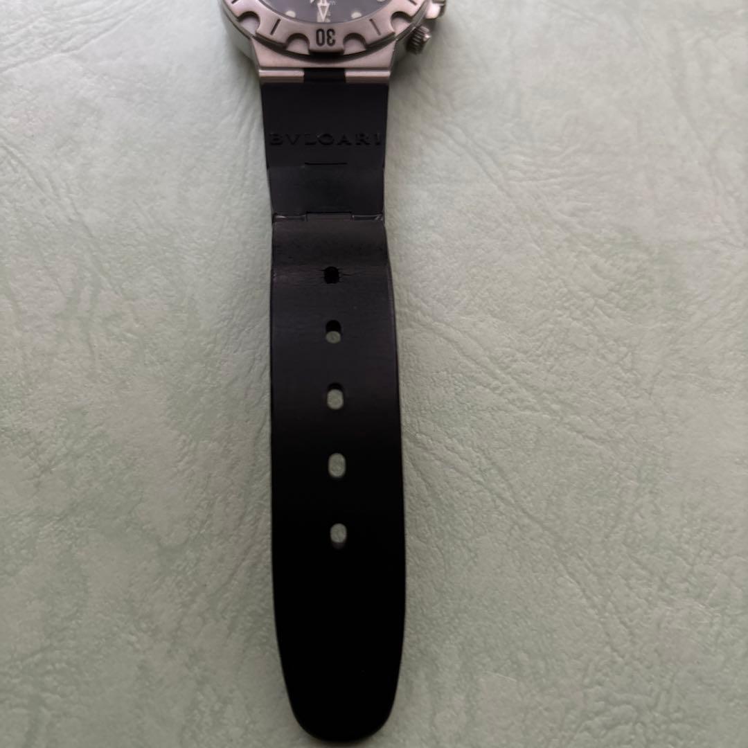 BVLGARI ディアゴノ自動巻き ブラックラバーベルト 時計