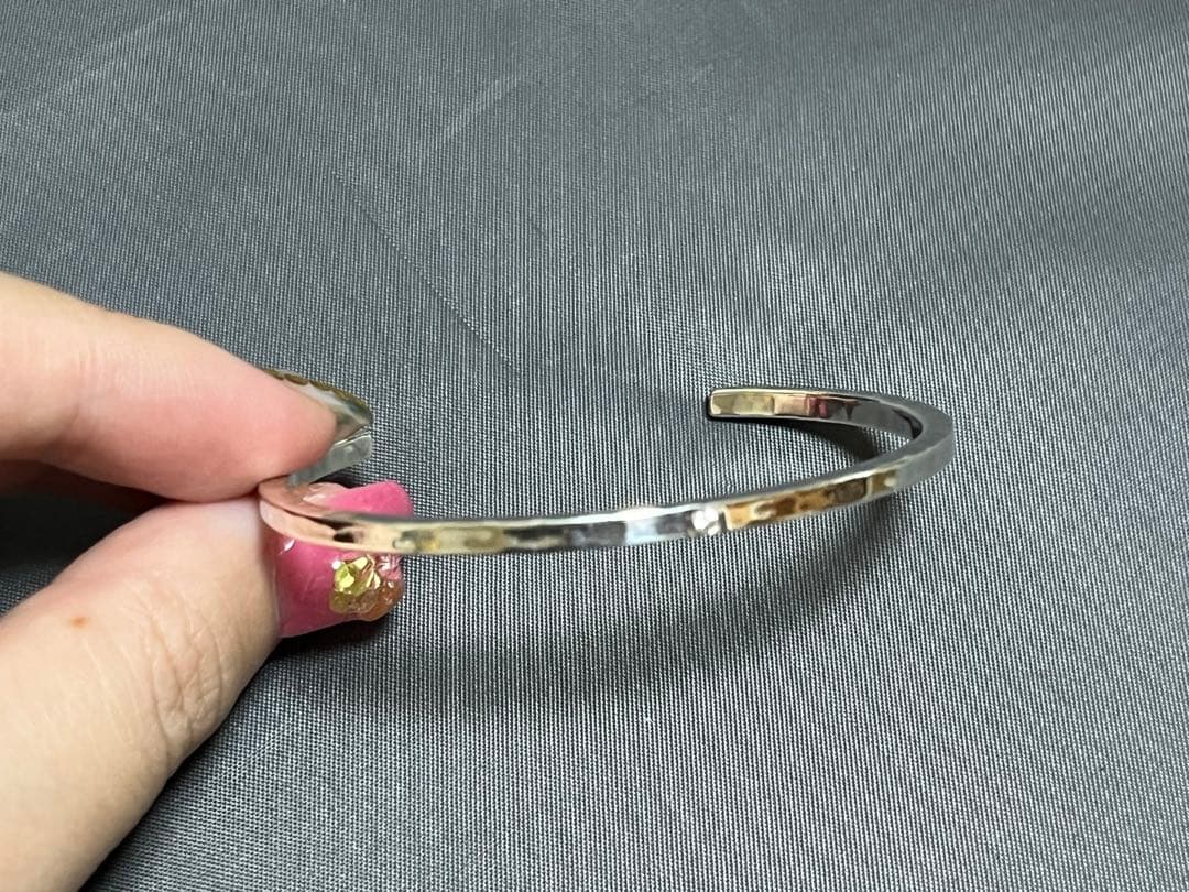 【美品】e.m. イーエム バングル ジルコニア シルバー