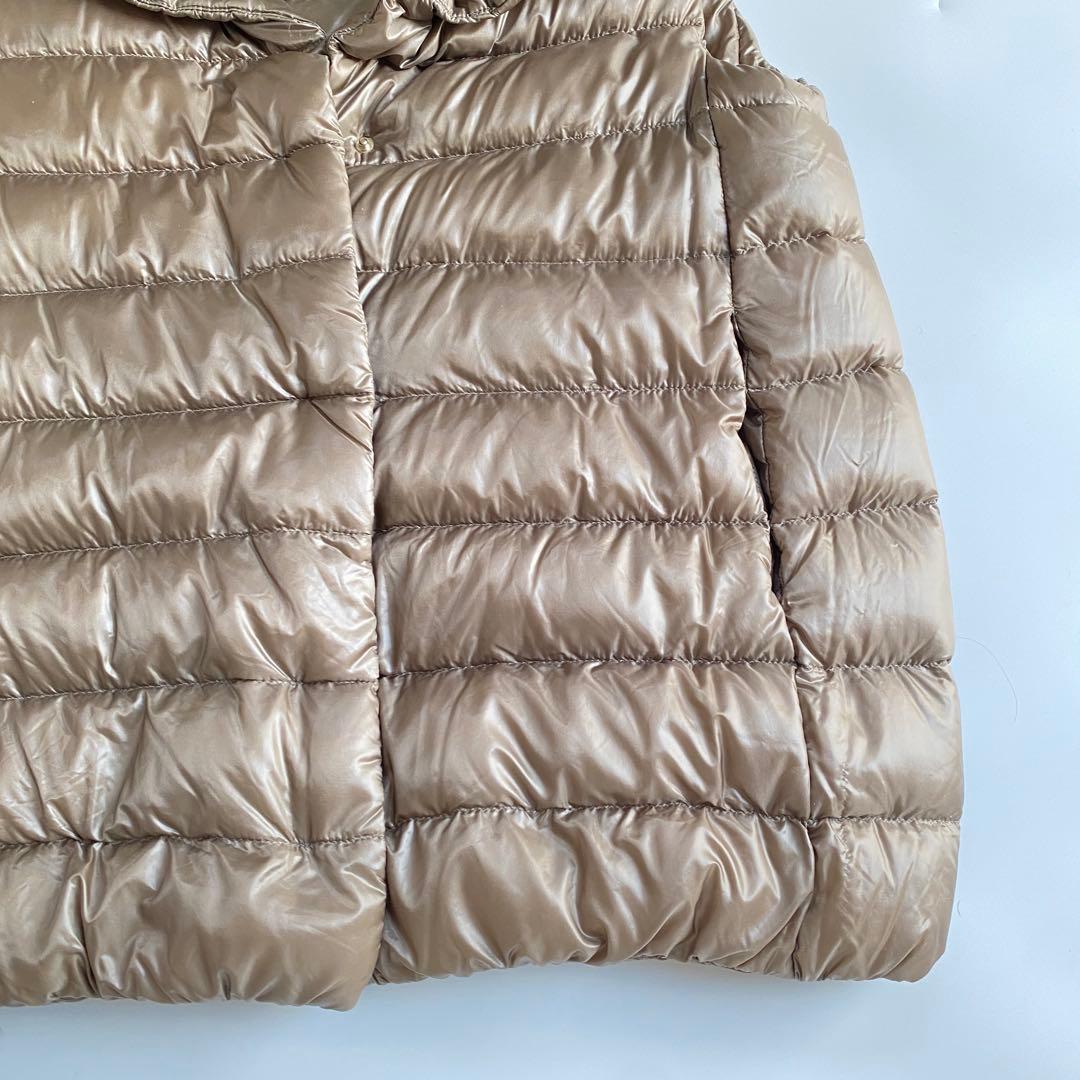 HERNO ヘルノ ベージュ ダウンベスト イタリア製 光沢感 立ち襟 Lサイズ