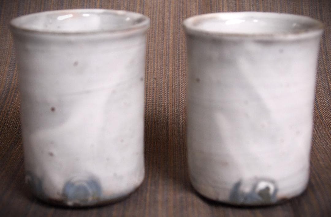 未使用★中里隆★唐津粉引筒湯呑セット★共箱