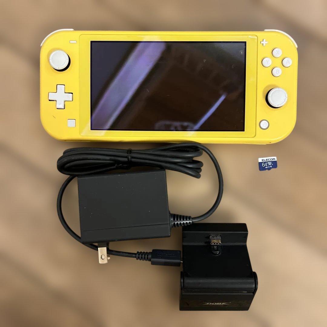 ニンテンドースイッチLite 本体 充電器 64GB microSD付　箱無し