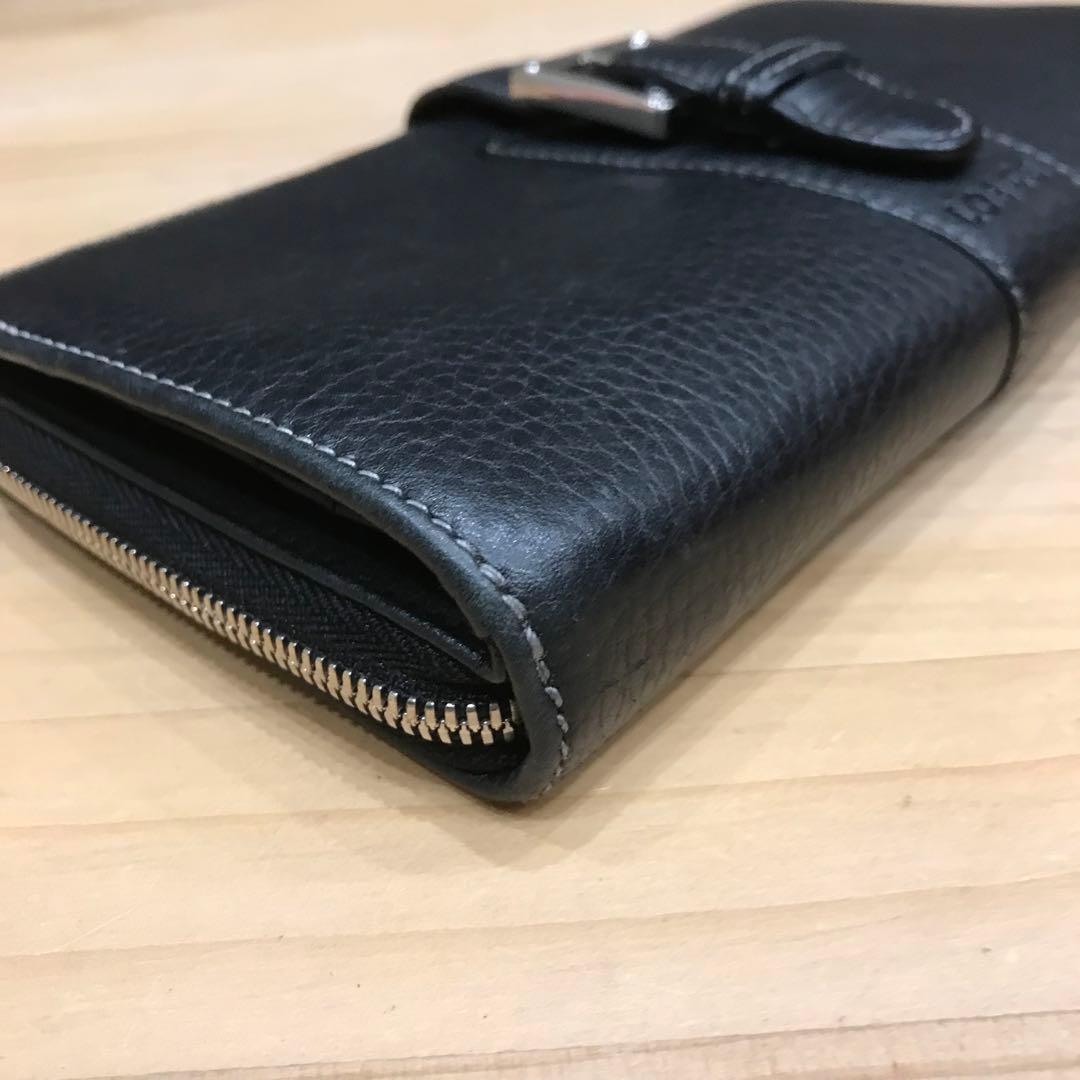 美品 LOEWE ロエベ 二つ折り長財布 ブラック レザー
