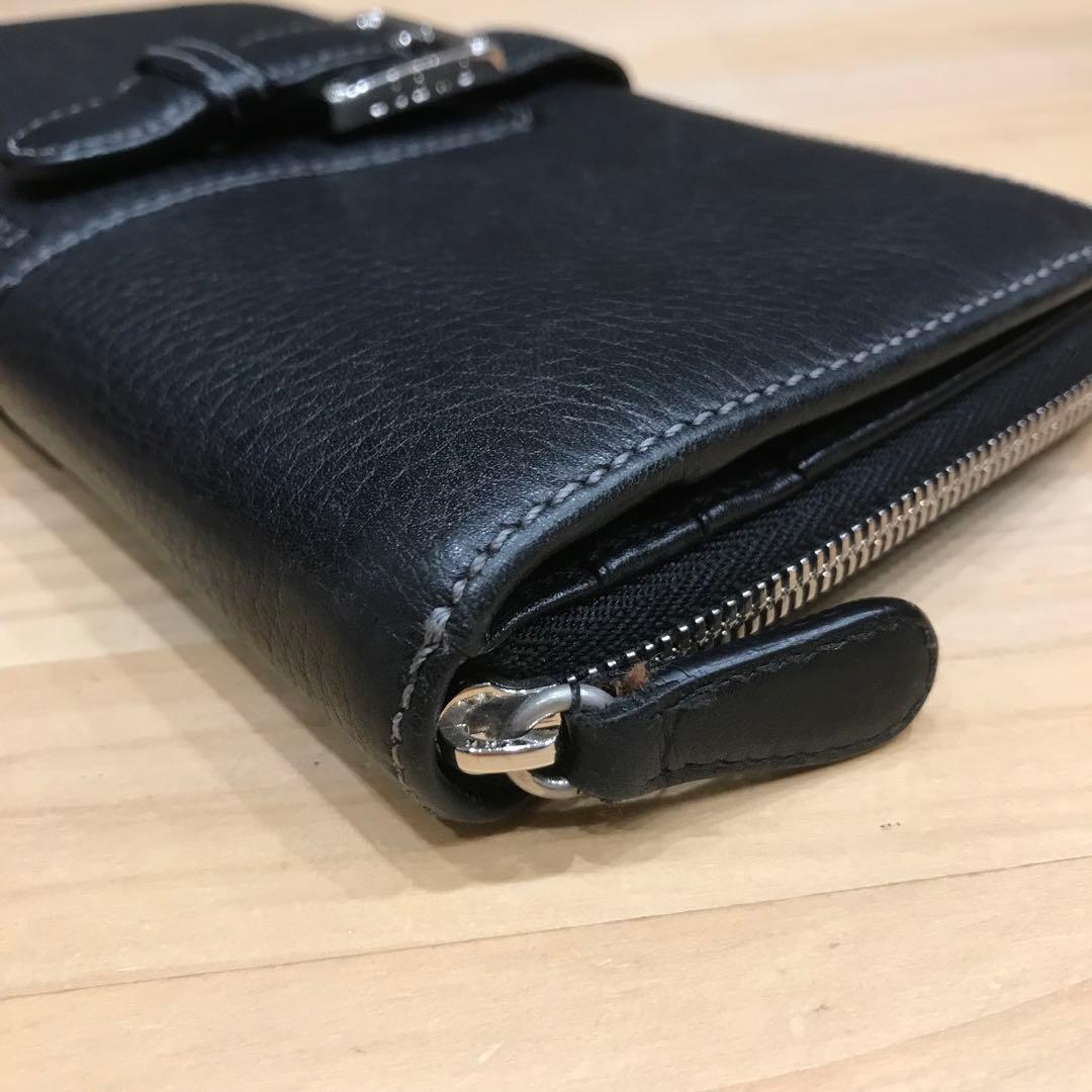 美品 LOEWE ロエベ 二つ折り長財布 ブラック レザー