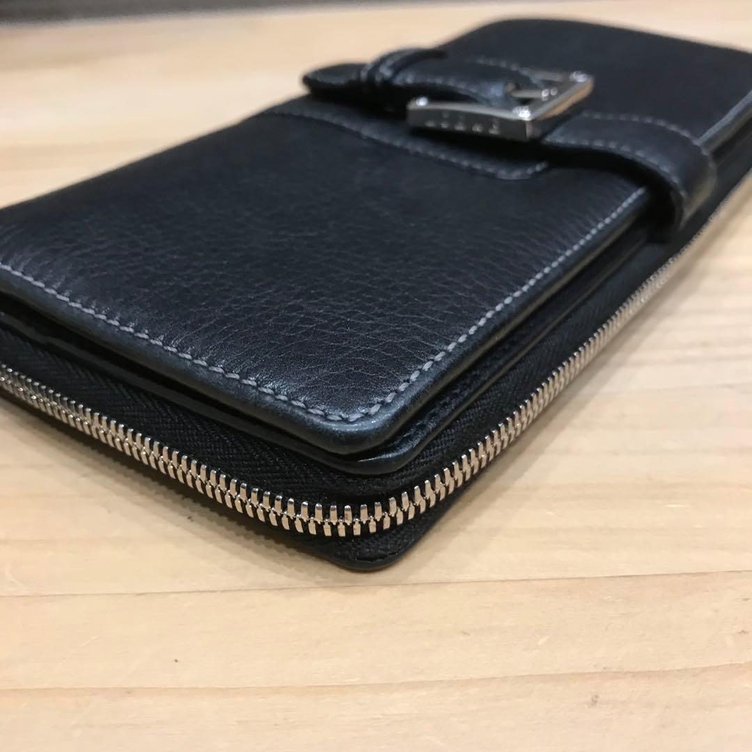 美品 LOEWE ロエベ 二つ折り長財布 ブラック レザー