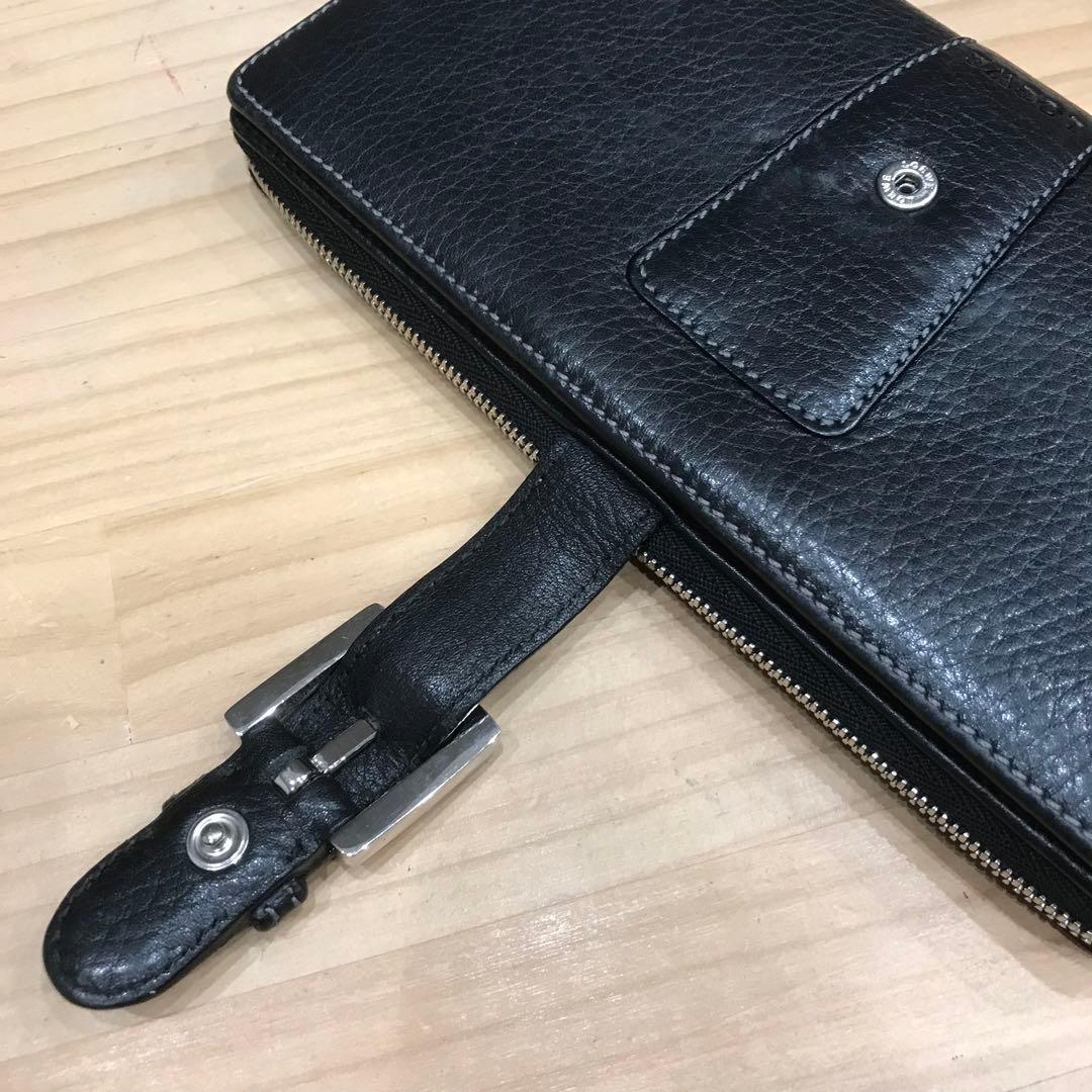 美品 LOEWE ロエベ 二つ折り長財布 ブラック レザー