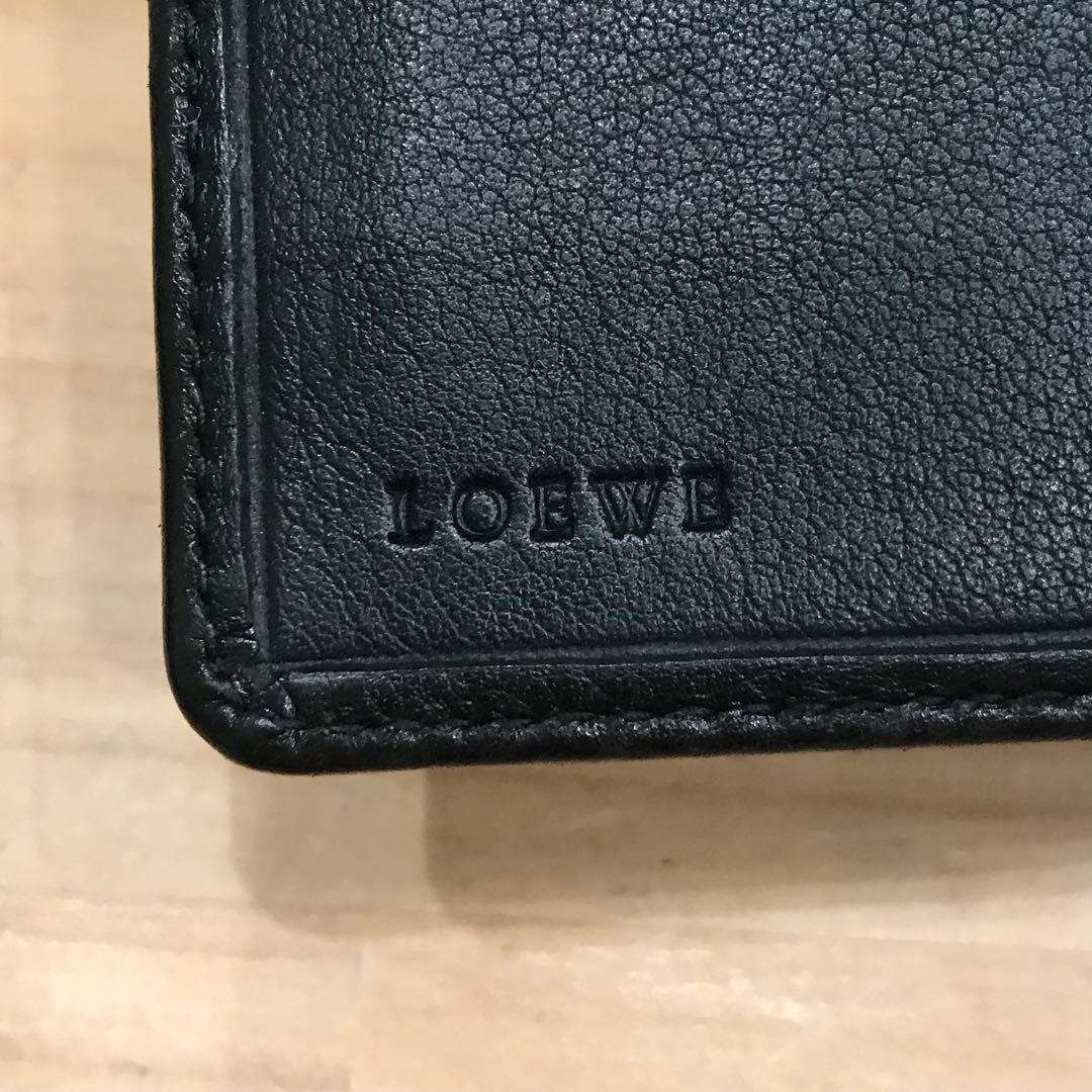 美品 LOEWE ロエベ 二つ折り長財布 ブラック レザー