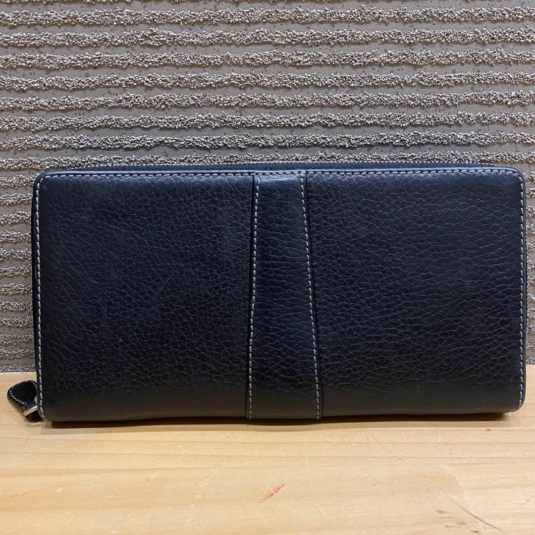 美品 LOEWE ロエベ 二つ折り長財布 ブラック レザー