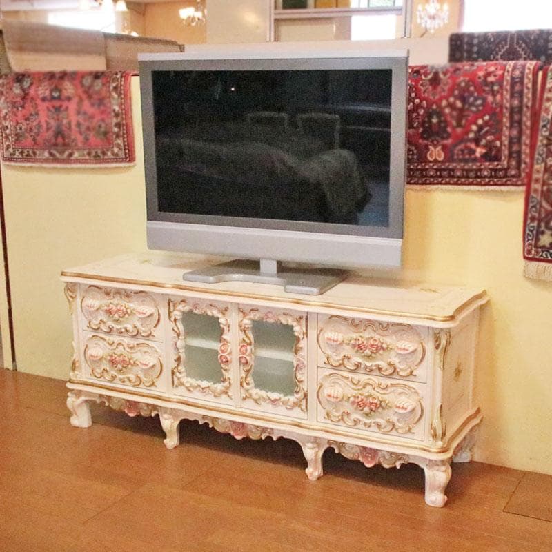 クイーンBee　ロココ テレビボード 140cm クラック仕上げ