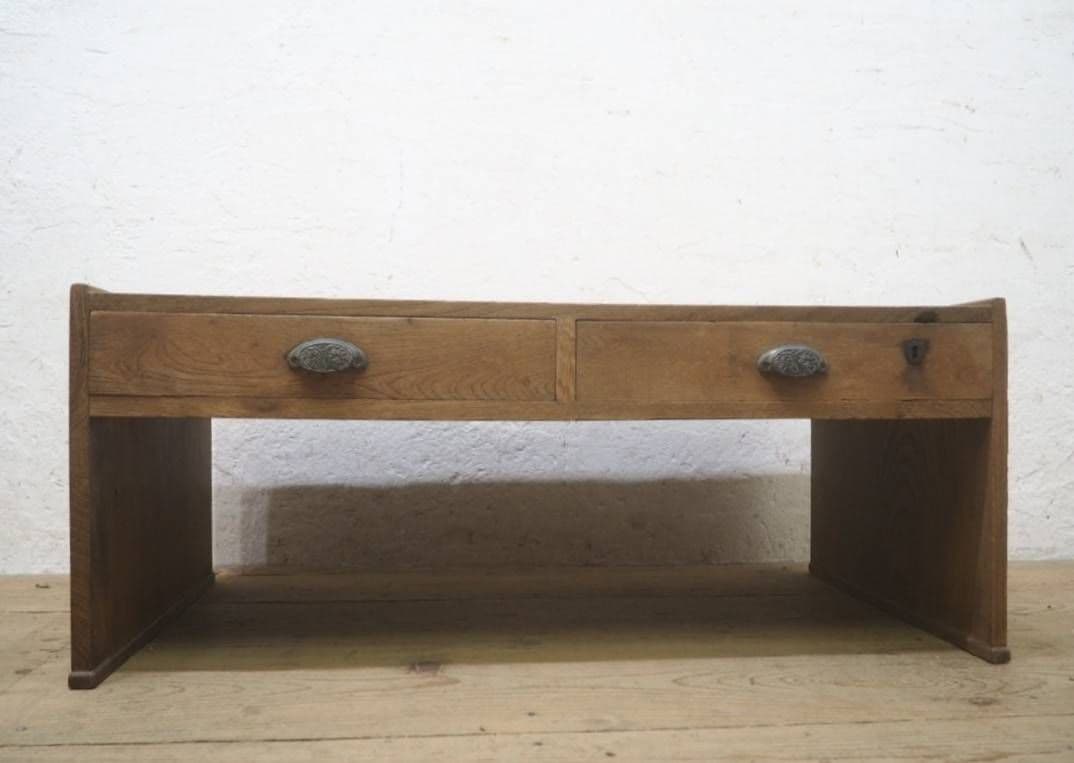 1043 アンティーク　けやきの文机　欅　ローテーブル　展示台　古家具　レトロ