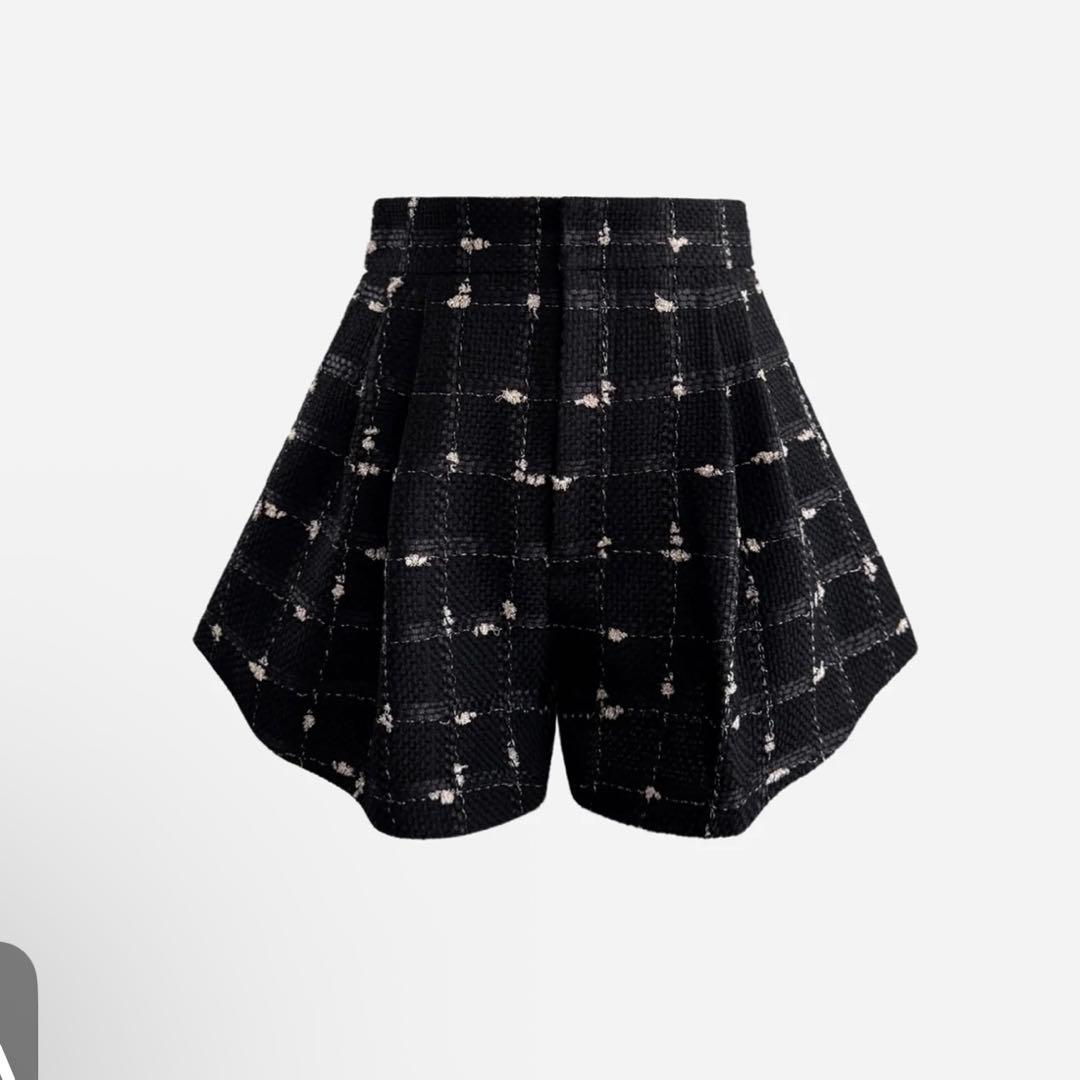 新作　sheller candy check tweed short pants
