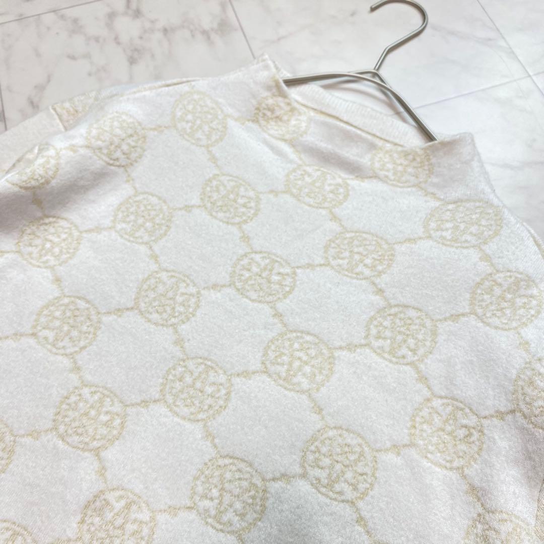 美品✨Anne Coquineモノグラム総柄　ニットワンピース　大きいサイズ3L