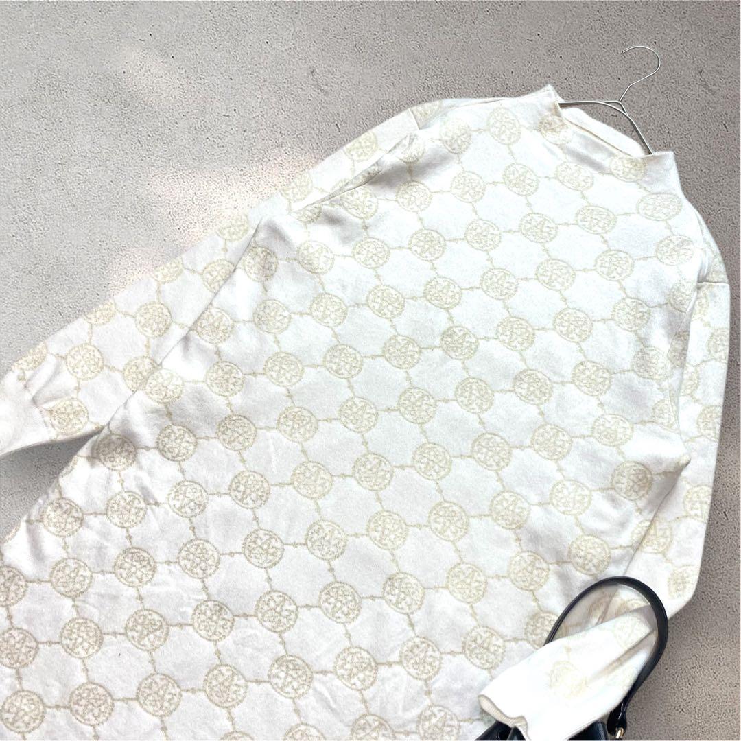 美品✨Anne Coquineモノグラム総柄　ニットワンピース　大きいサイズ3L