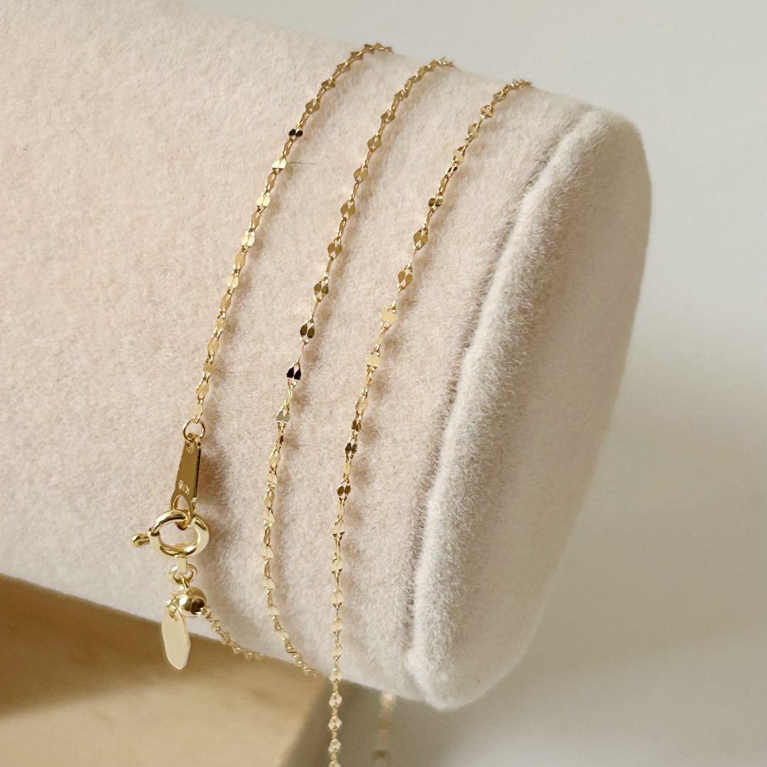 早いもの勝ち❣️新品 日本製 18金 きらきら ネックレス 60cm アジャスター