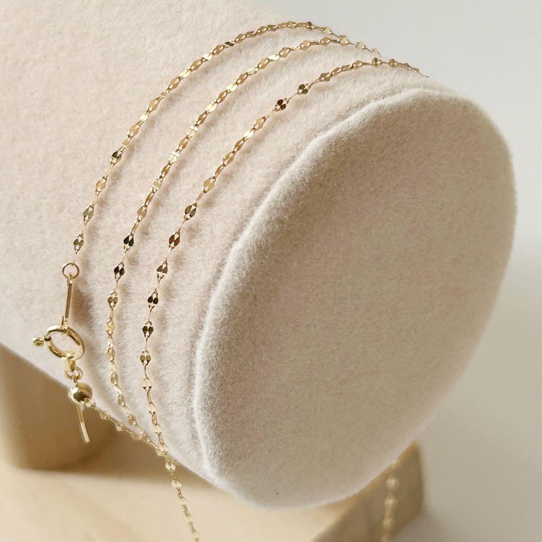 早いもの勝ち❣️新品 日本製 18金 きらきら ネックレス 60cm アジャスター