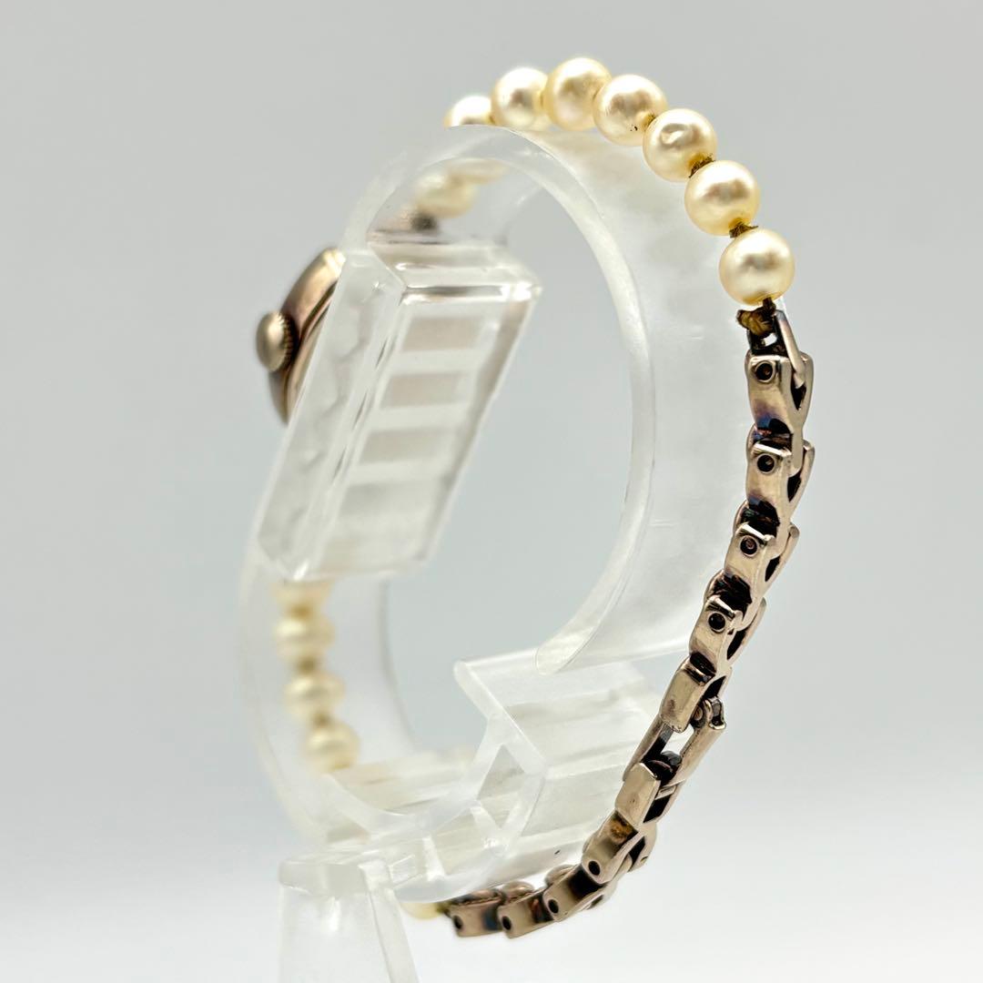 【希少】agete アガット 腕時計 パール シェル シルバー オーバル ブレス