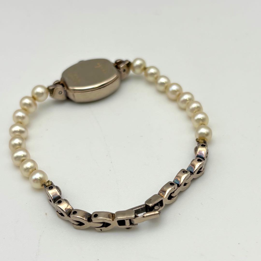 【希少】agete アガット 腕時計 パール シェル シルバー オーバル ブレス