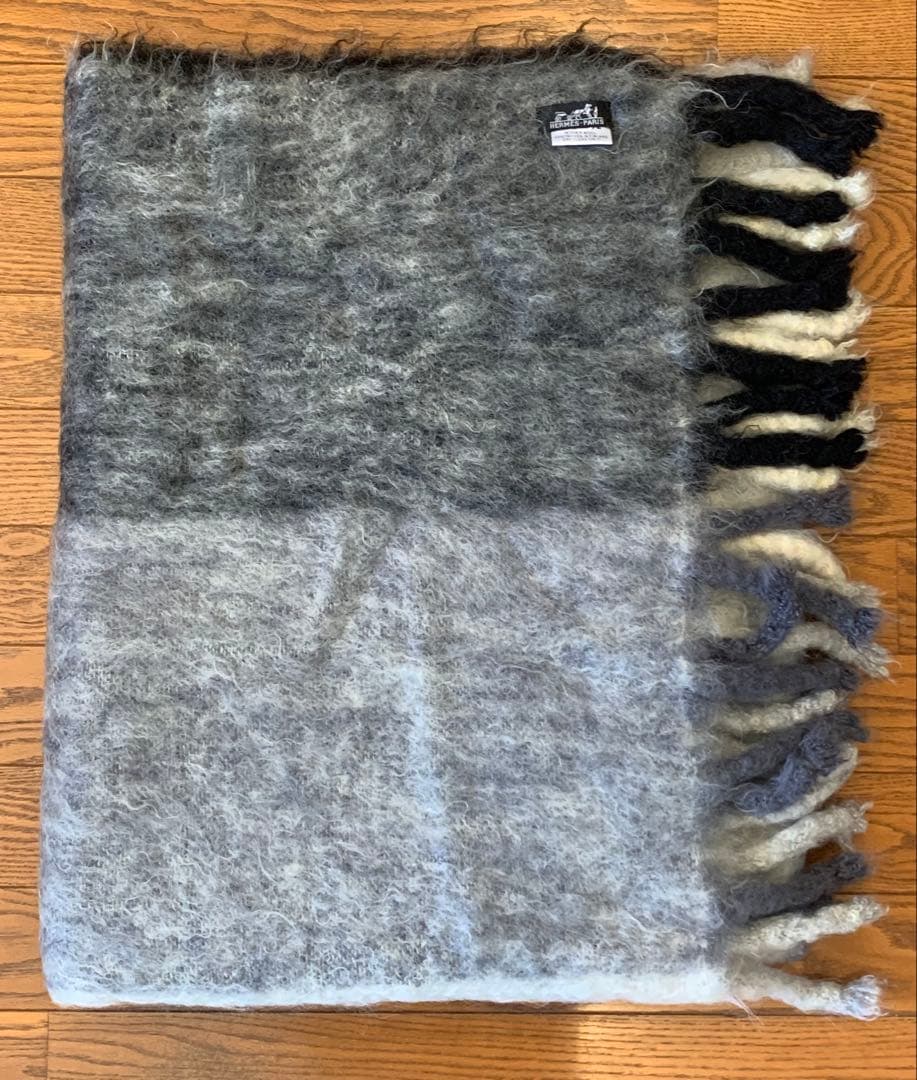 希少エルメス.大判モヘアブランケット・ 北欧織物作家レーナレヴェルとのコラボ