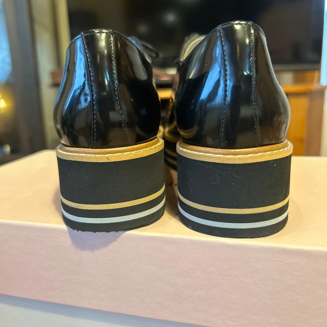 Pertini ブラック 厚底レースアップシューズ23