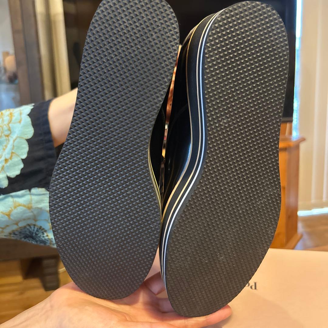 Pertini ブラック 厚底レースアップシューズ23