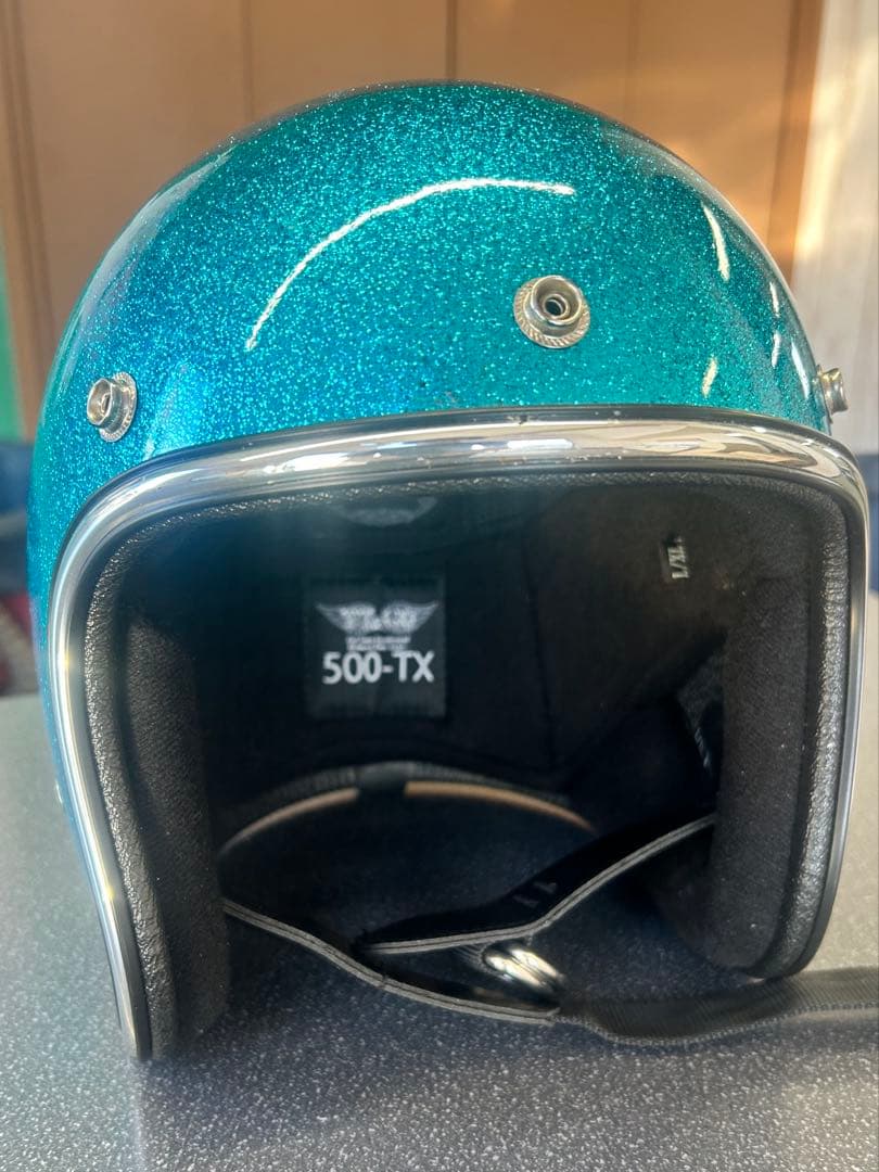 500-TX メタリックブルー ジェットヘルメット tt&co