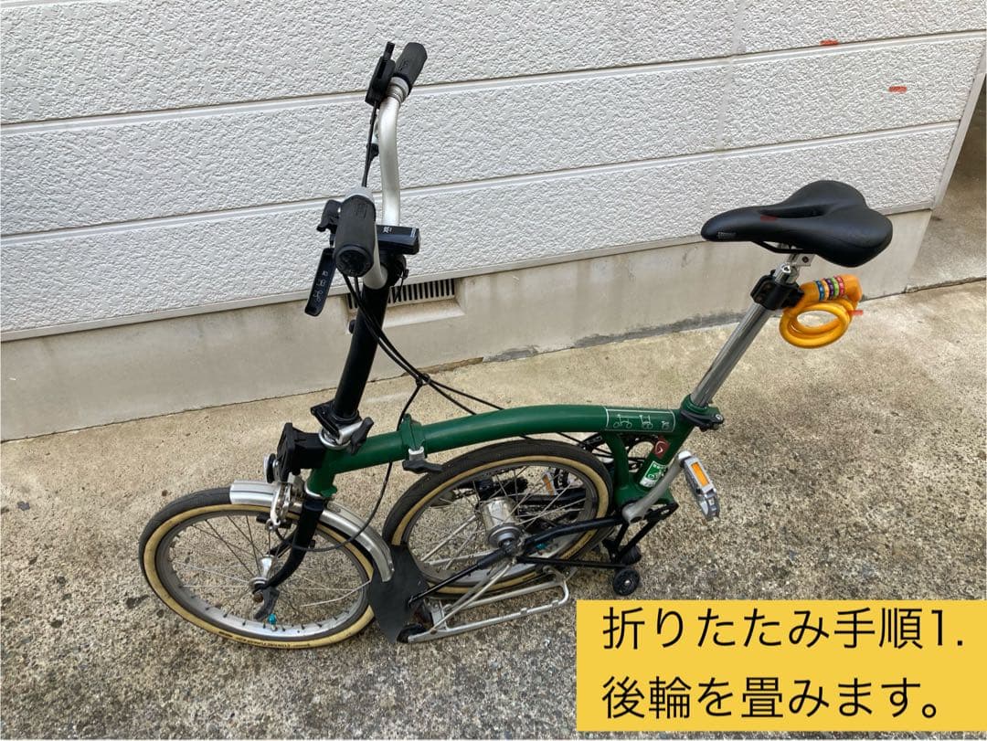 BROMPTON M3L 折りたたみ自転車 緑色 純正鞄付き