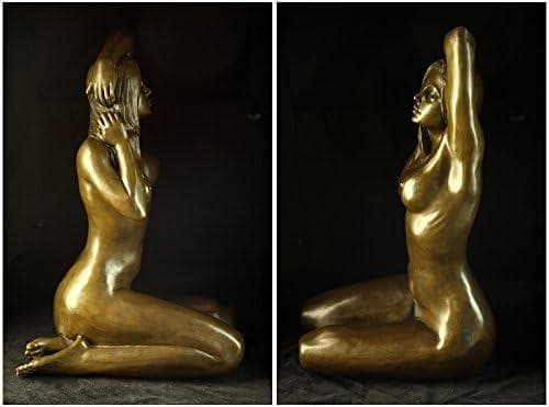 超大型ブロンズ像 水浴び少女 47cm 8.3キロ 大名品 インテリア家具