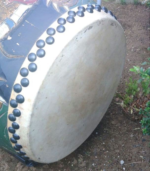 和太鼓　龍　彫刻　大型　直径約60cm　大太鼓