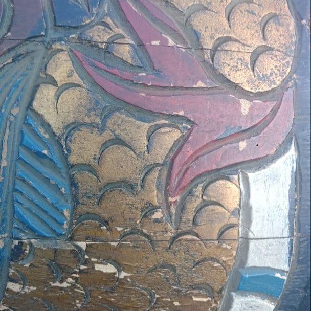 和太鼓　龍　彫刻　大型　直径約60cm　大太鼓