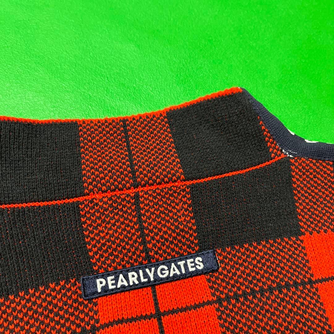 パーリーゲイツ　セットアップ　ニットスカート　モックネックセーター　ゴルフウエア