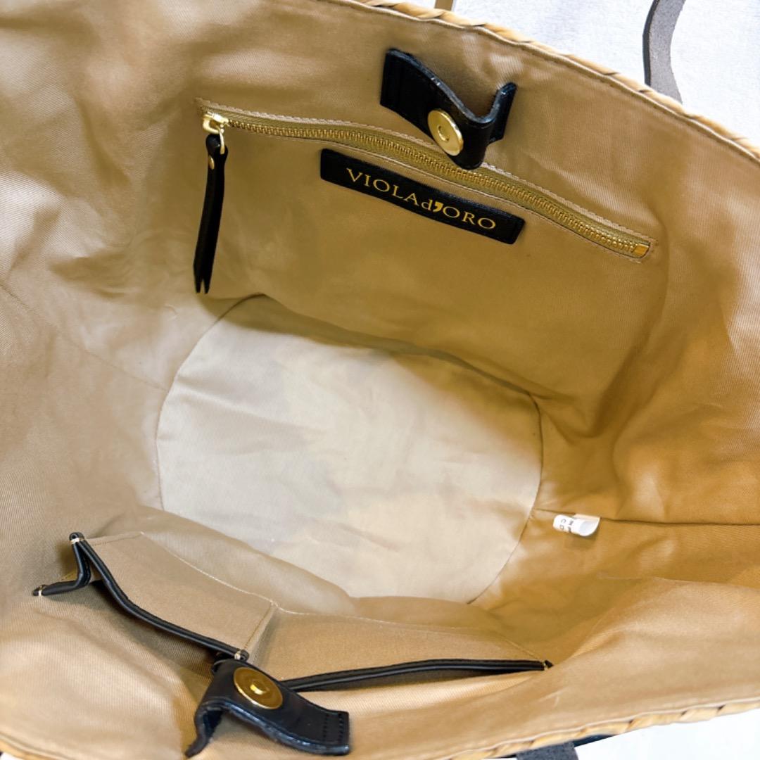 【新品✨】完売品　VIOLAd'ORO ヴィオラドーロ　トートバッグ　カゴバッグ
