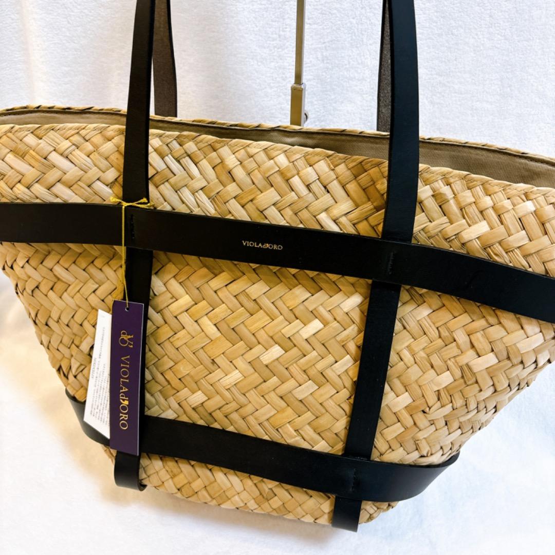 【新品✨】完売品　VIOLAd'ORO ヴィオラドーロ　トートバッグ　カゴバッグ