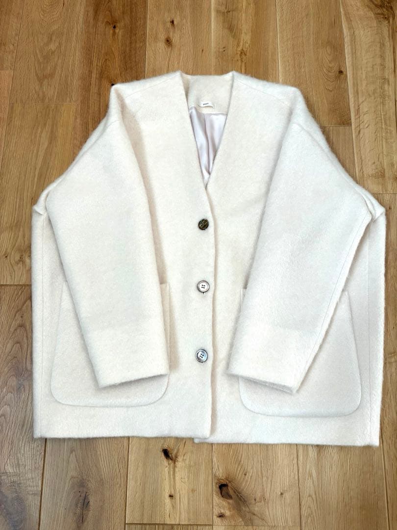 yori ウールモヘアシャギージャケット ベビーピンク 試着のみ