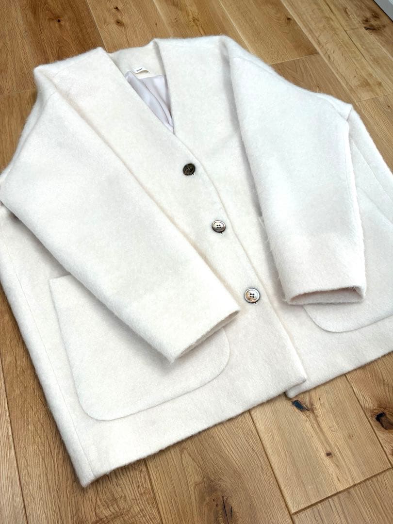 yori ウールモヘアシャギージャケット ベビーピンク 試着のみ