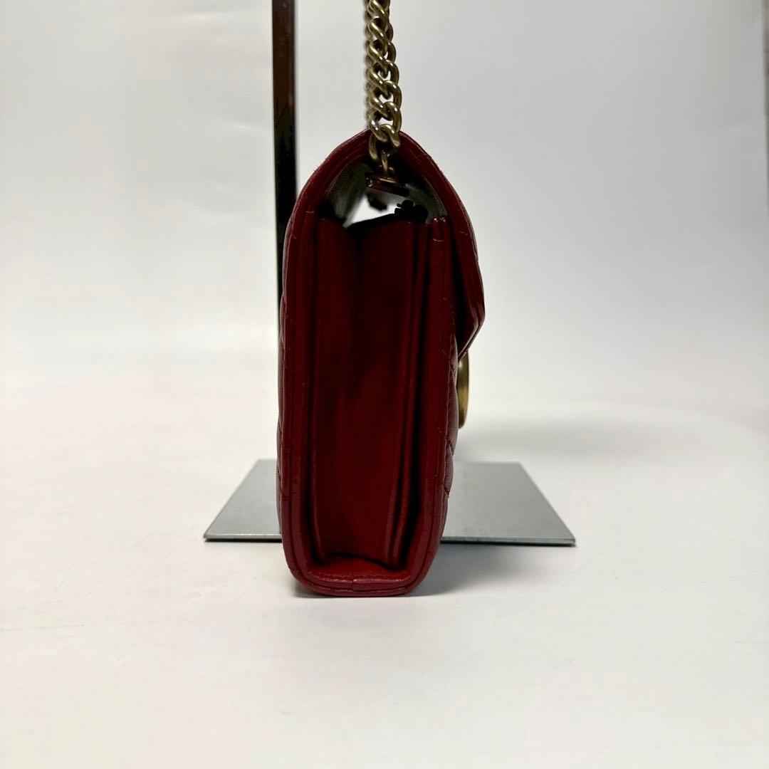 r78【極美品】グッチ　GGマーモント　キルティング　チェーンショルダーバッグ.