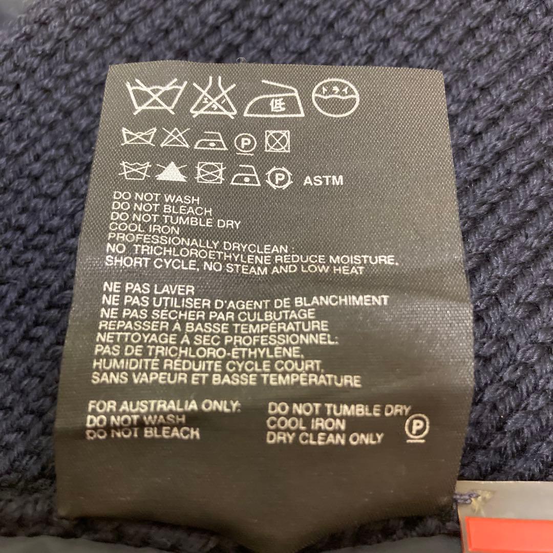 美品！PRADA SPORTSプラダスポーツ　ウール×ナイロンマフラー　ネイビー