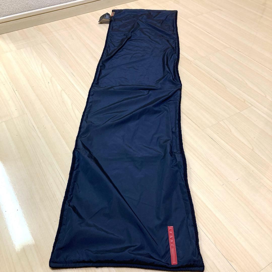美品！PRADA SPORTSプラダスポーツ　ウール×ナイロンマフラー　ネイビー