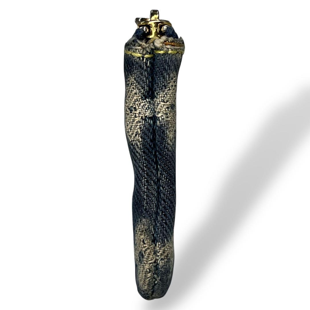 良品　ルイヴィトン　デニム　ケース　ポシェットクレ　モノグラム　キャンバス