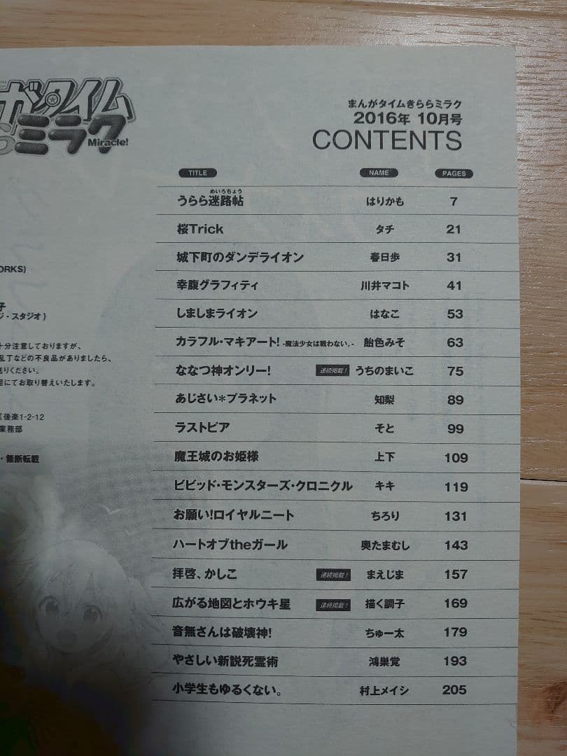 まんがタイムきららミラク 2016年1月号～12月号セット