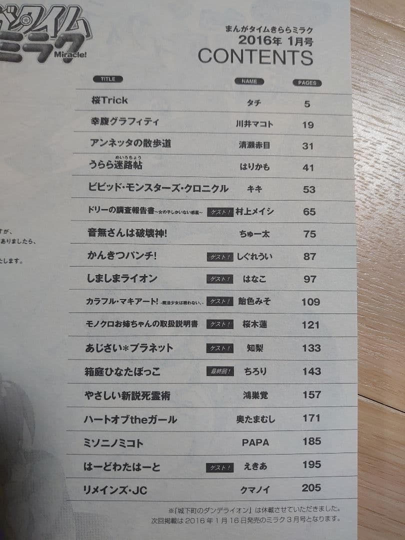 まんがタイムきららミラク 2016年1月号～12月号セット