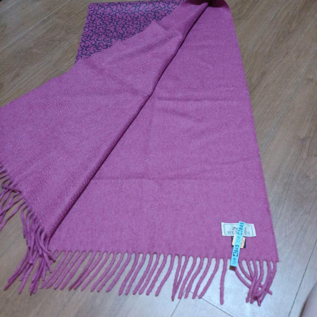 27　エルメス　マフラー　ピンク系　クリーニング済み